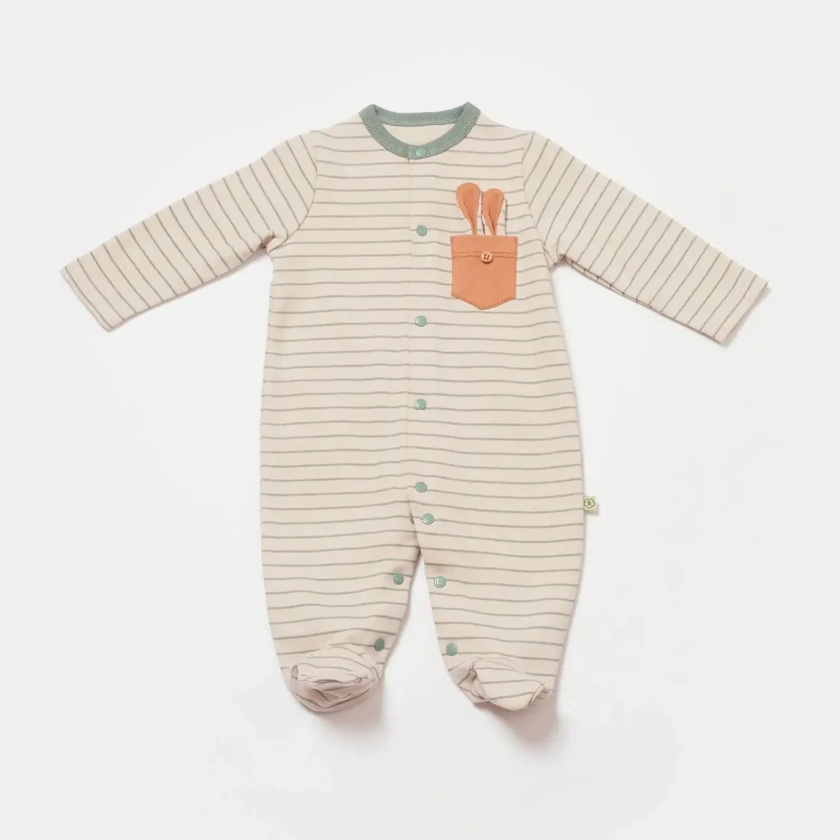 Bibaby Organik Tulum Takımı Tüllü Cool Lines Bunny Bej - Hardal