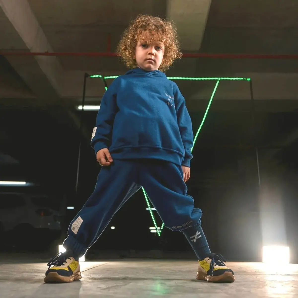 Moi Noi 2li Takım Kapüşonlu Basic Koyu Mavi