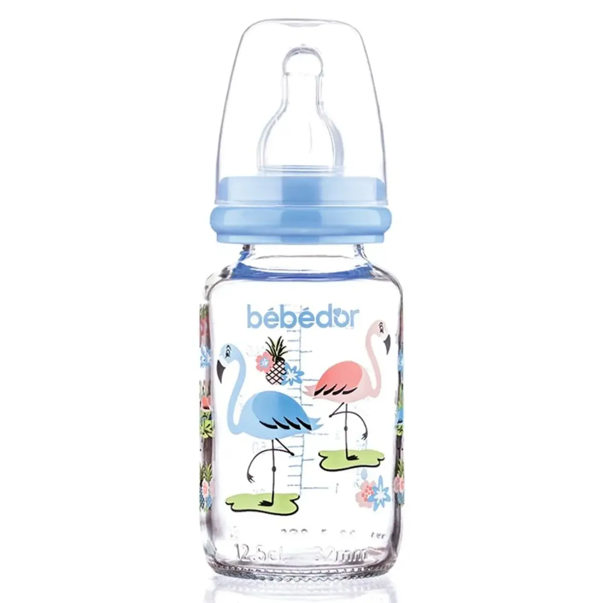 Bebedor Silikon Emzikli Desenli Cam Biberon 125 ml 0+ Ay
