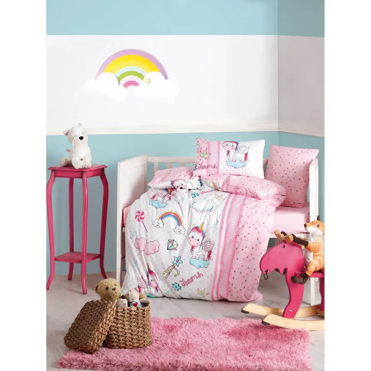 Cottonbox Bebek Nevresim Takımı Unicorn Pembe