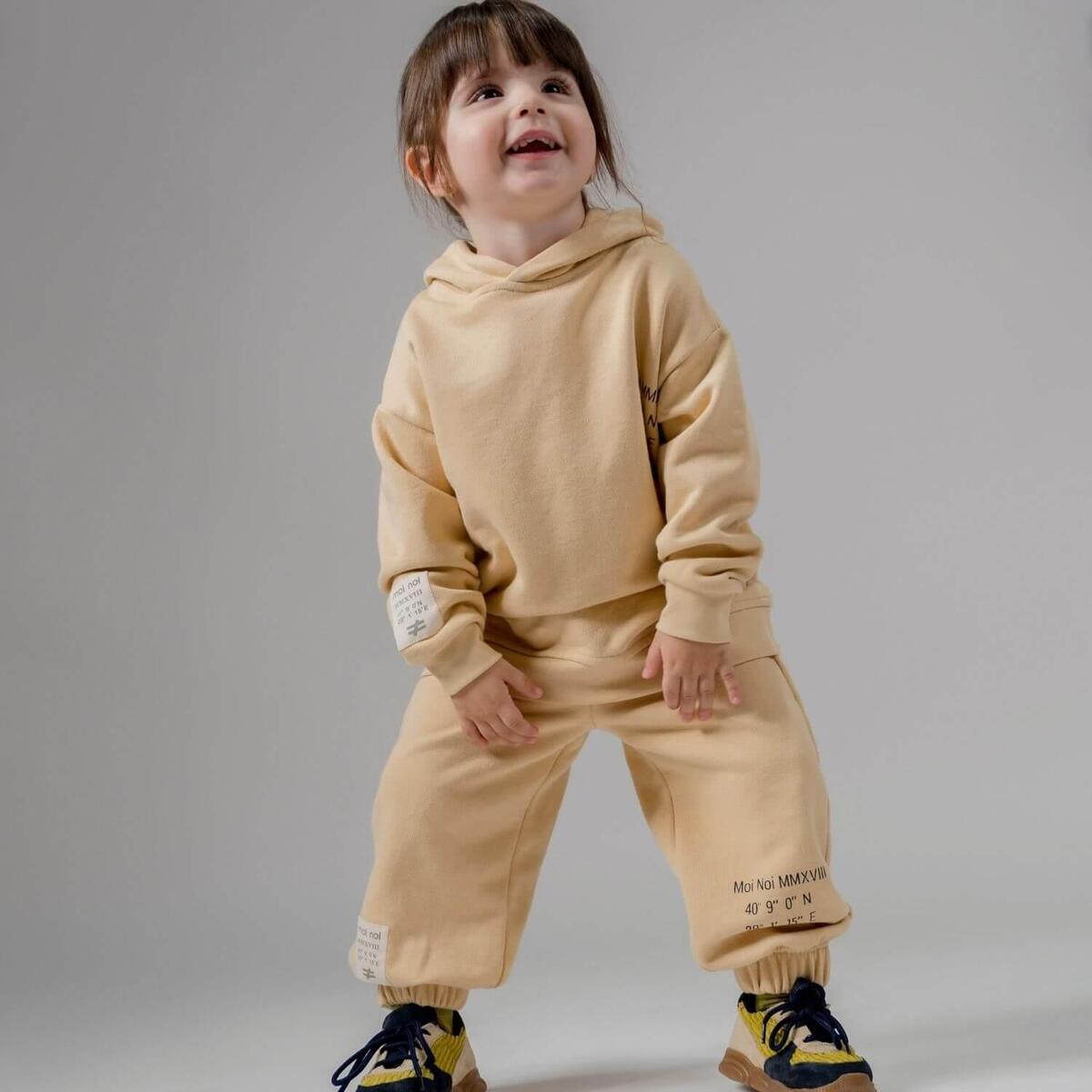 Moi Noi 2li Takım Kapüşonlu Basic Bej