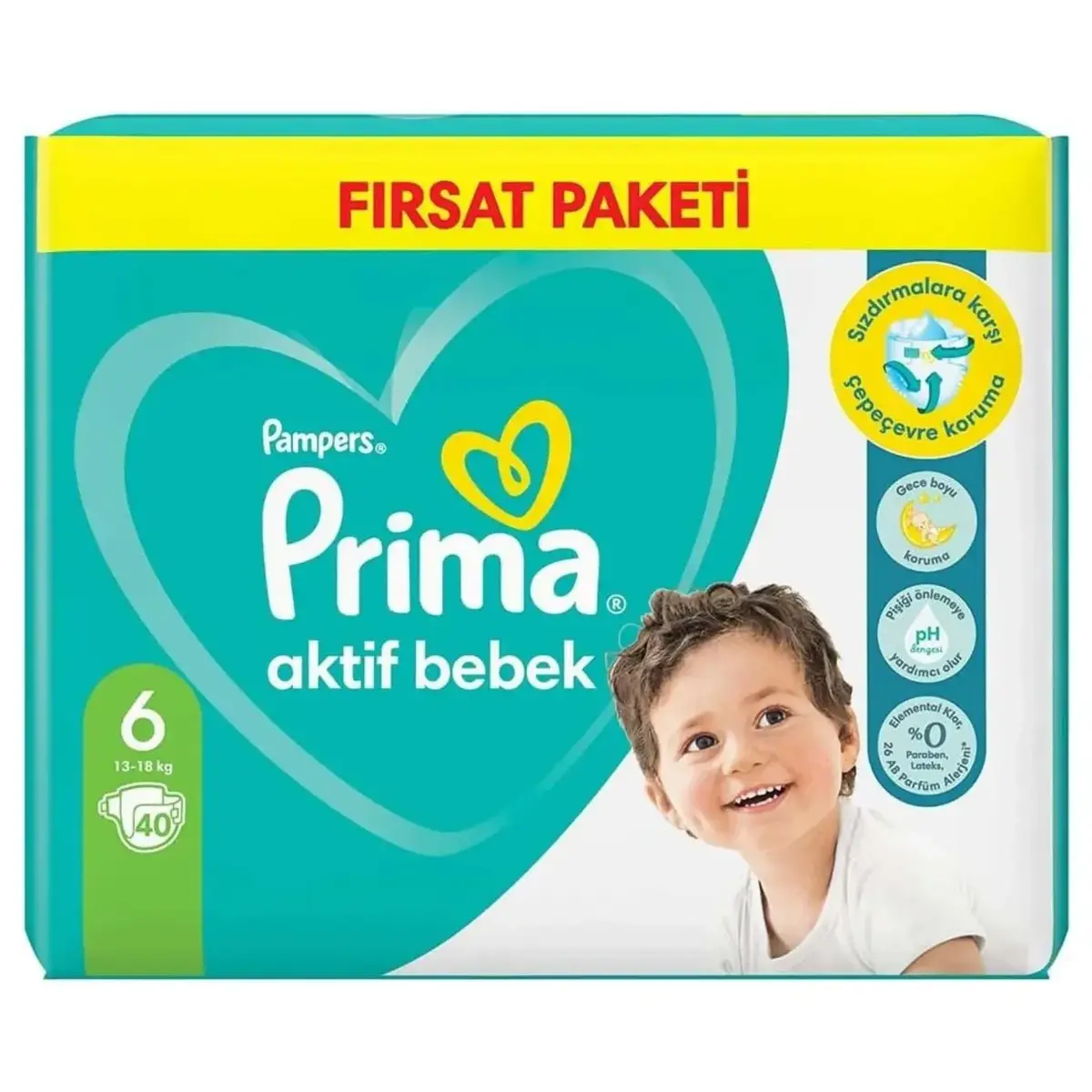 Prima Aktif Bebek Bezi 6 Beden Extra Large 40lı Fırsat Paketi 