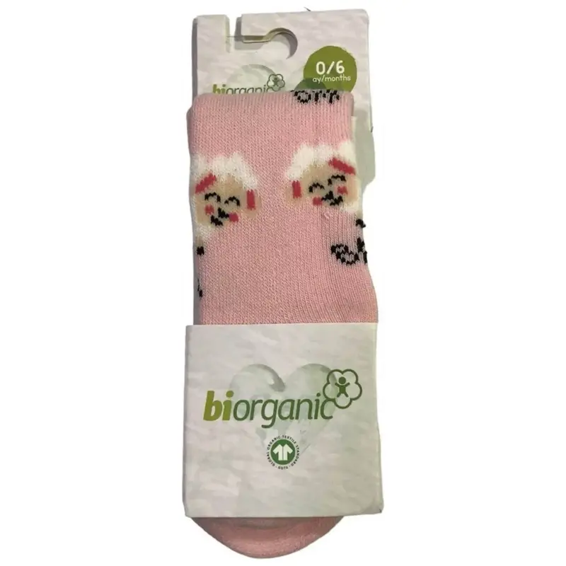 Bibaby Organik Çorap Külotlu Havlu Kuzulu Pembe