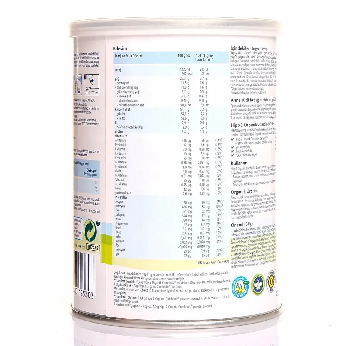Hipp 2 Organik Combiotic Devam Sütü 350 gr