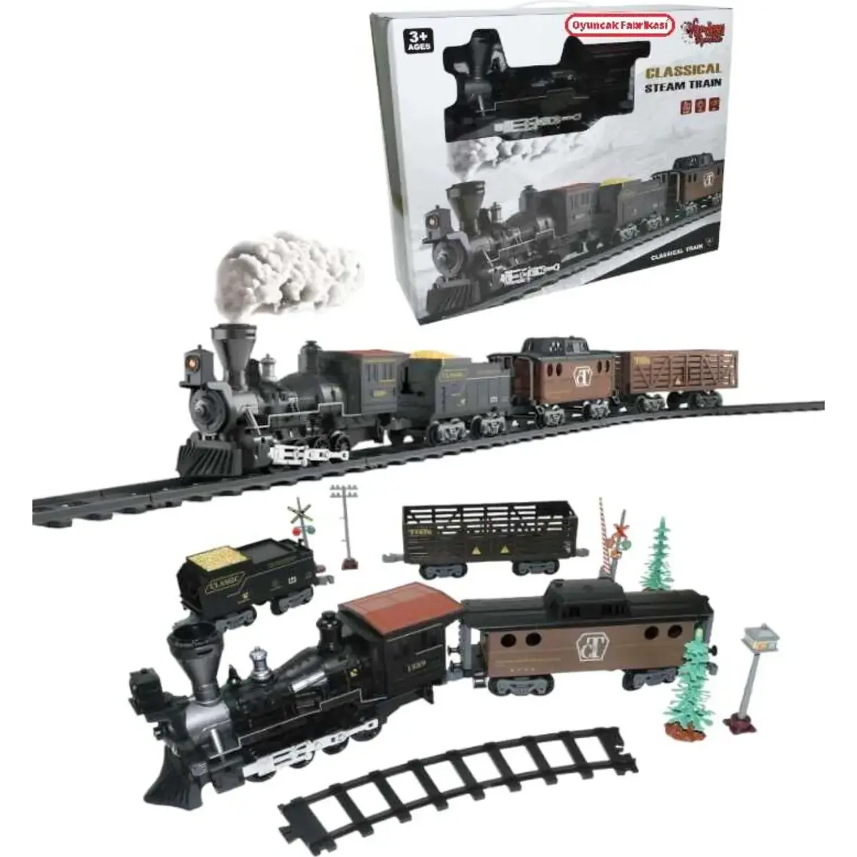 Vardem Işıklı ve Sesli 30 Parça Classic Buharlı Tren Set