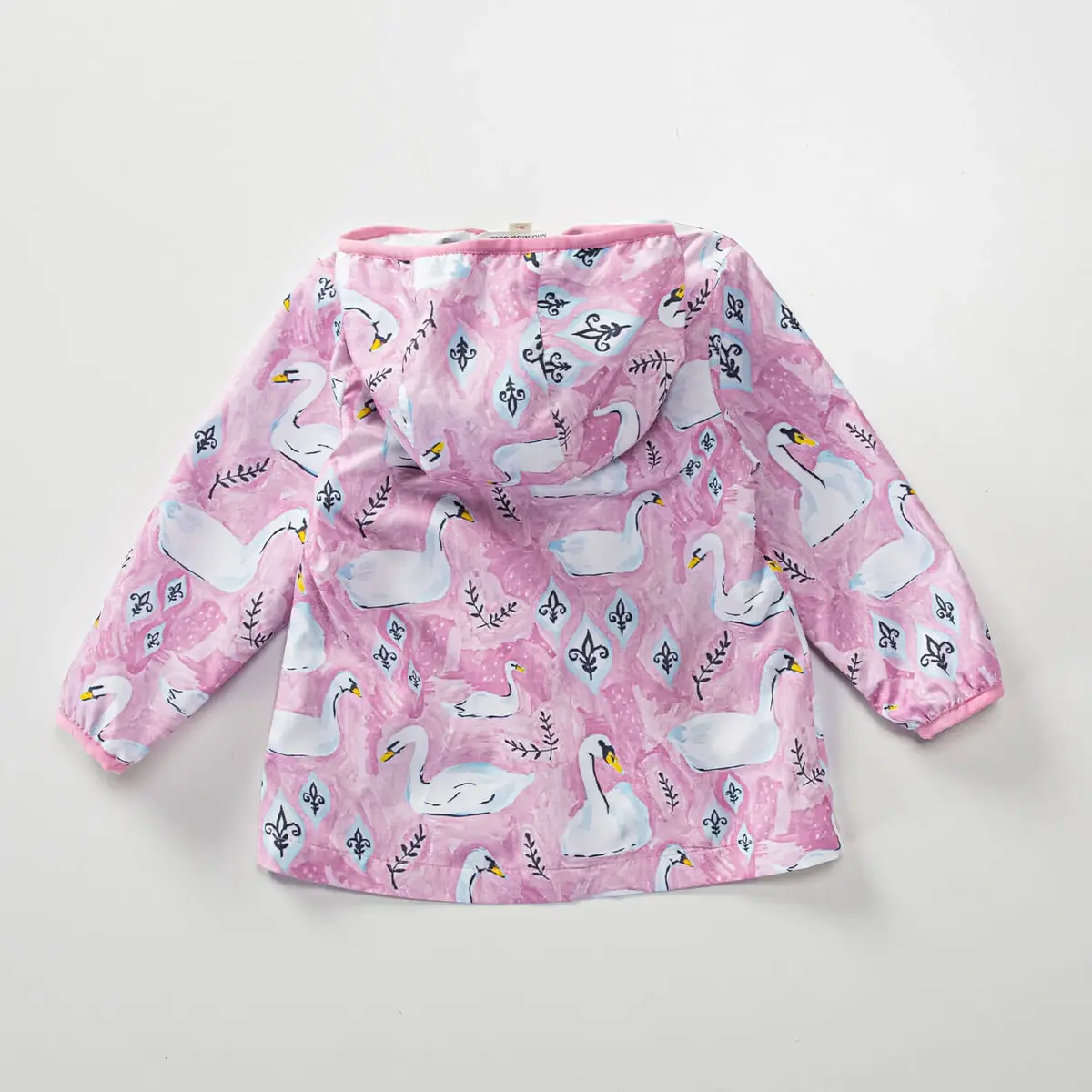 Midimod Yağmurluk Kuğu Baskılı Pembe