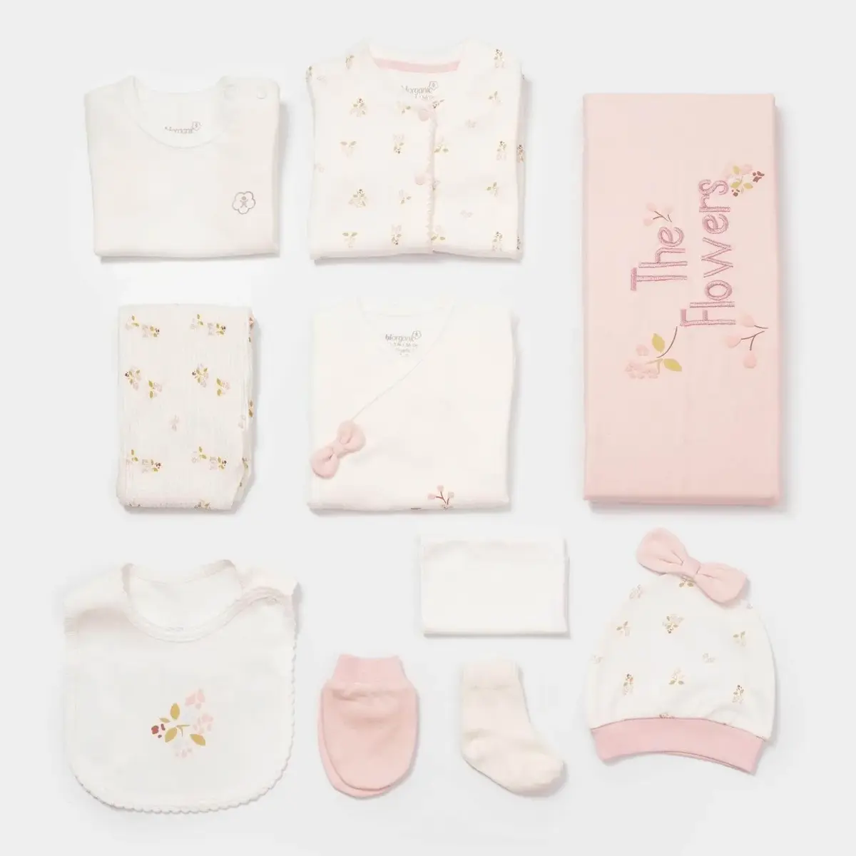 Bibaby Organik Hastane Çıkışı 10lu The Flowers Ekru - Pembe