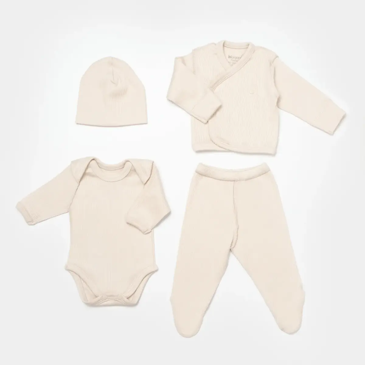 Bibaby Organik Zıbın Takımı 4lü Modal Nature Relax Prematüre Bej Bibaby Organik Zıbın Takımı 4lü Modal Nature Relax Prematüre Bej