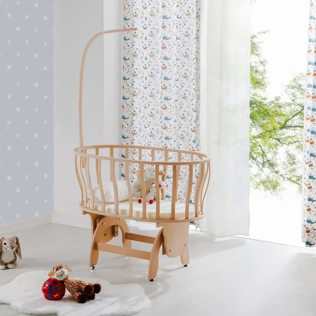 Duux Naturel Sepet Beşik-Uyku Seti Krem