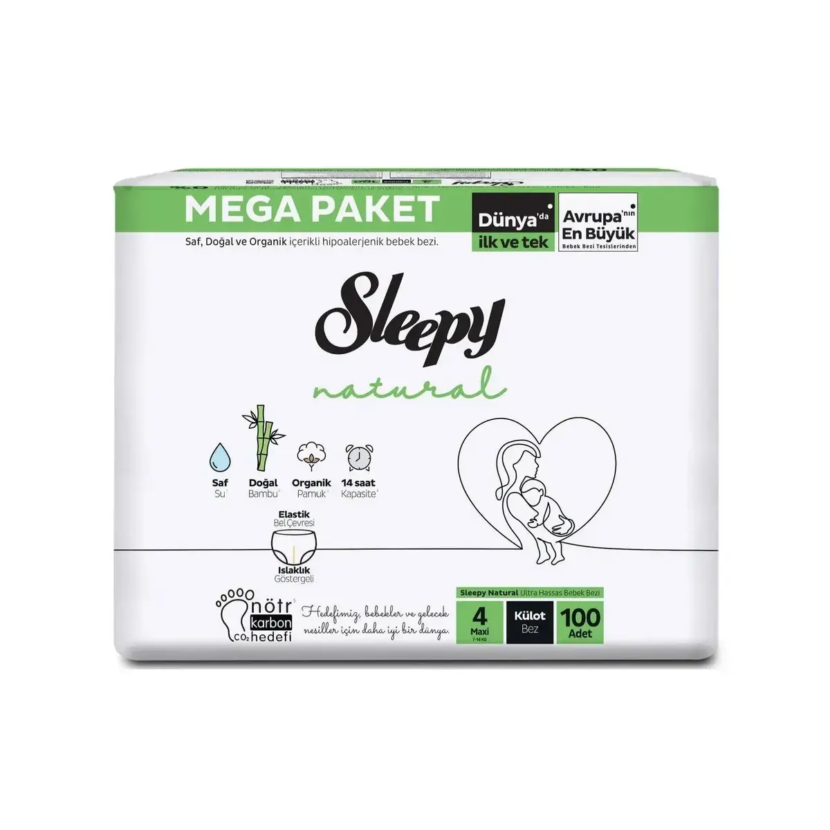 Sleepy Natural Bebek Külot Bezi  Maxi 100lü Gross Paket