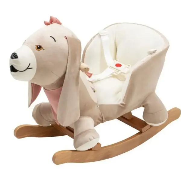 Tiffany Sallanır Ahşap Köpek - Bej Pembe