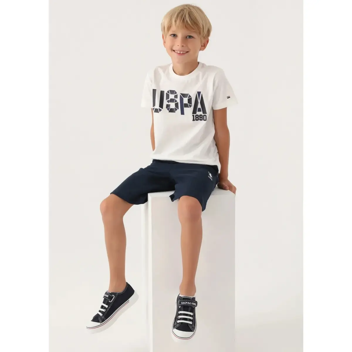 U.S. Polo 2li Takım Bermuda Krem - Lacivert