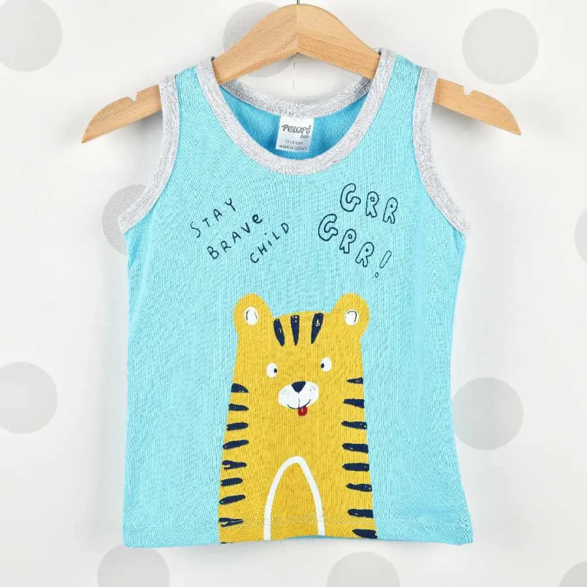 Pelops 2li Takım Atlet Rırr Tiger Baskılı Mavi