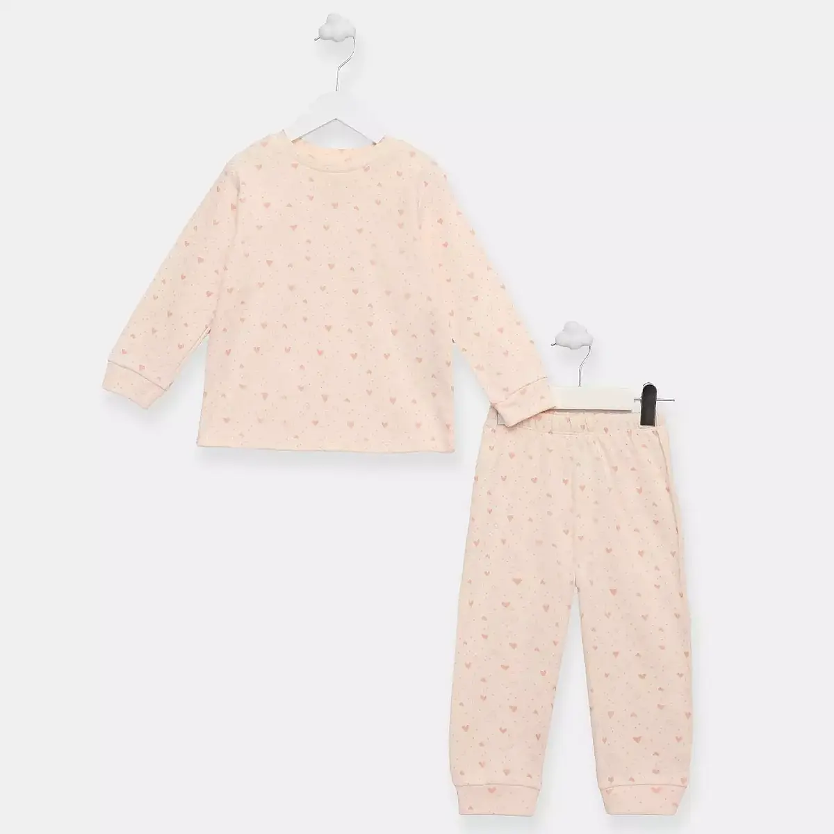 Ella Bonna Pijama Takımı Somon Kalp