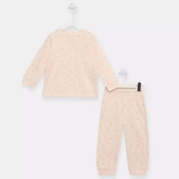 Ella Bonna Pijama Takımı Somon Kalp