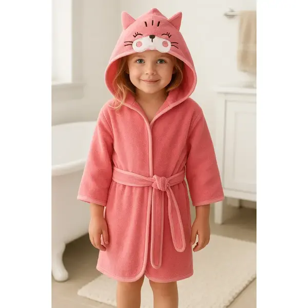 Angeltouch Bebek Bornozu Figürlü Pembe