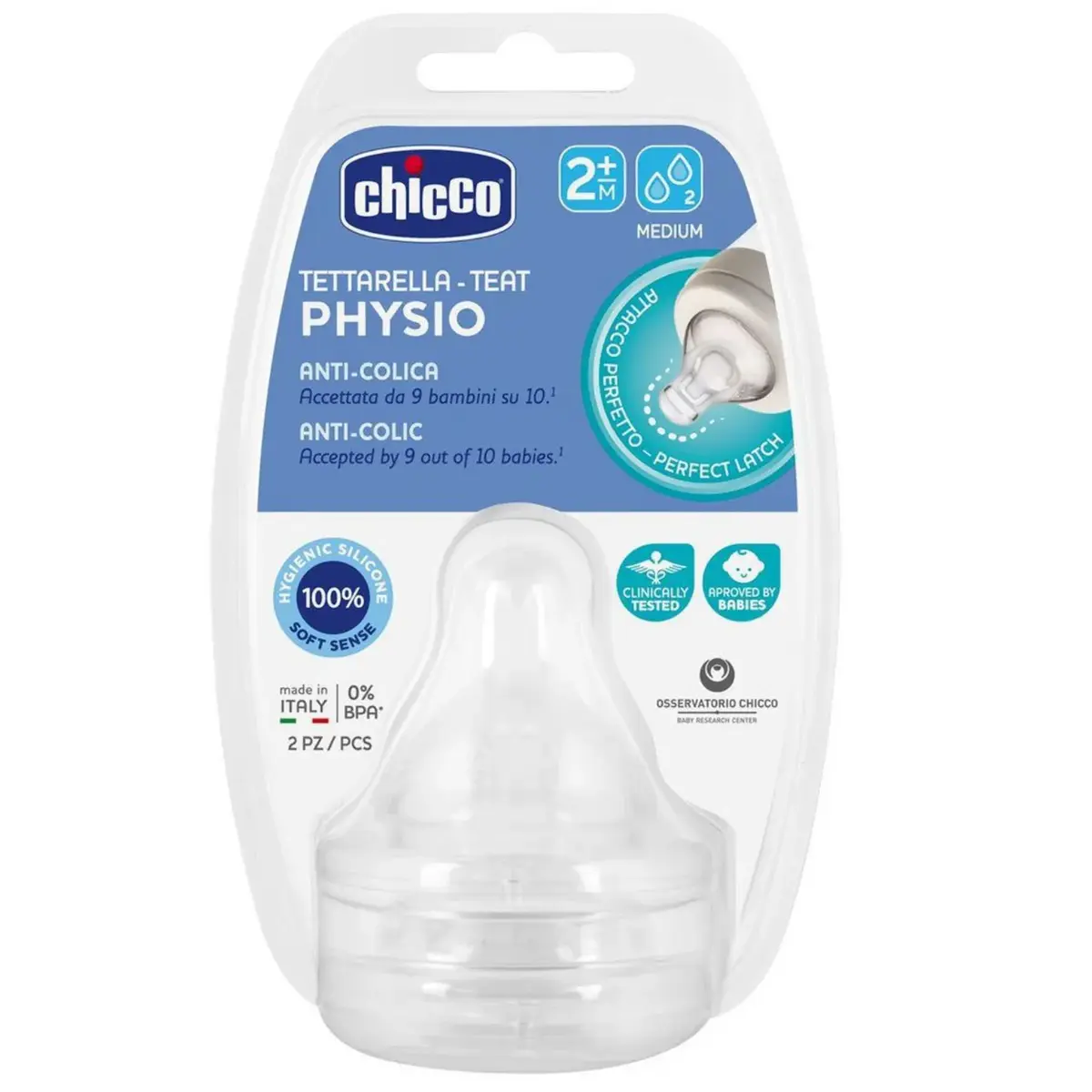 Chicco P5 Antikolik Biberon Emziği Orta Akış 2+ Ay 2'li