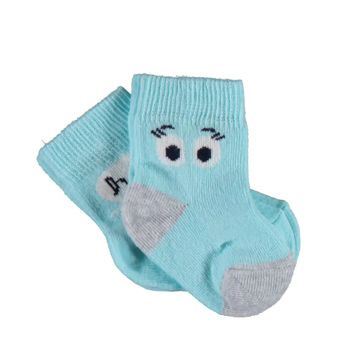 Bibaby Organik Çorap Soket 2li Hi Ekru - Mint Bibaby Organik Çorap Soket 2li Hi Ekru - Mint