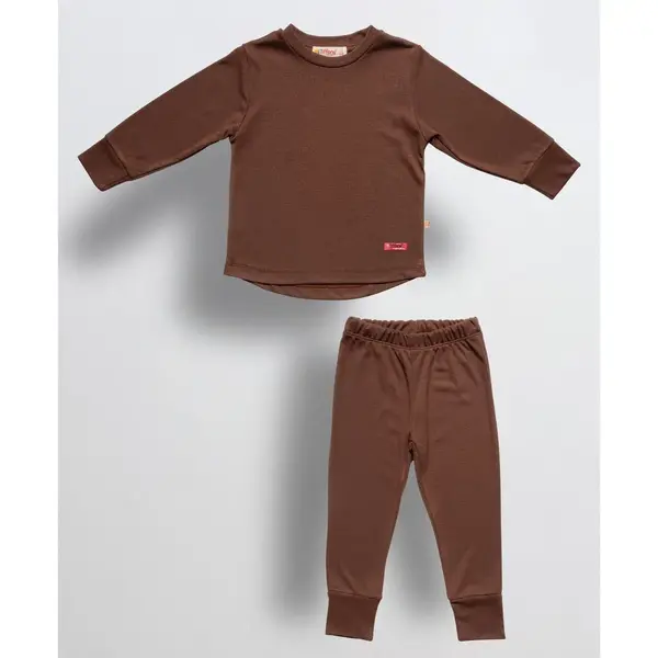Tiffany Termal Pijama Takımı Kahverengi