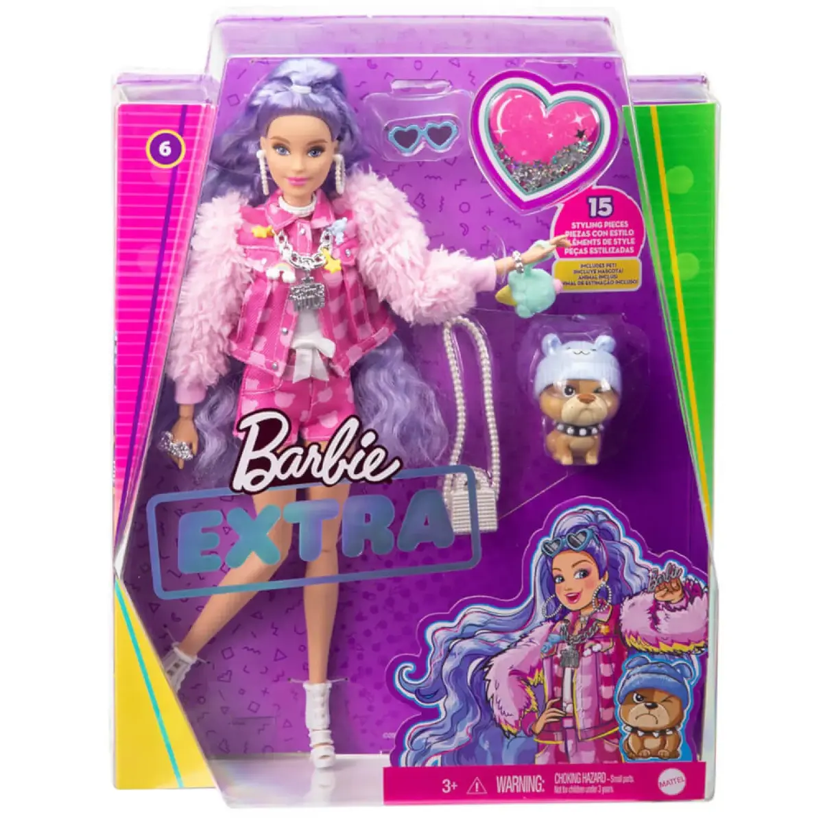 Barbie Extra Mor Saçlı Bebek