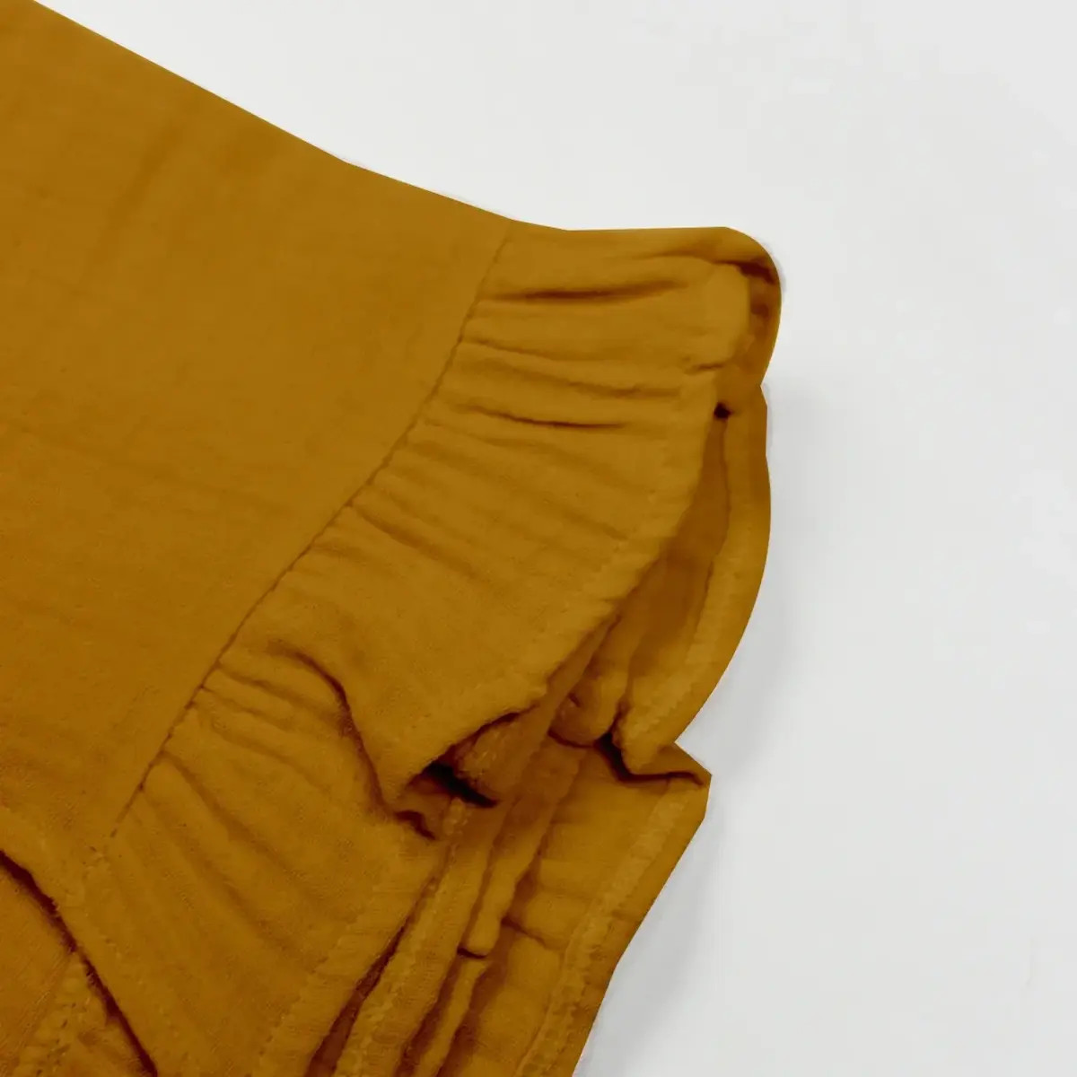 Bistyle Müslin Puset Yüz Örtüsü Fırfırlı Hardal