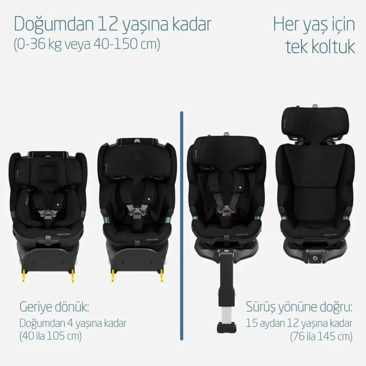 Maxi-Cosi Emerald 360 Pro Slidetech Oto Koltuğu 0-36 Kg Authentic Black