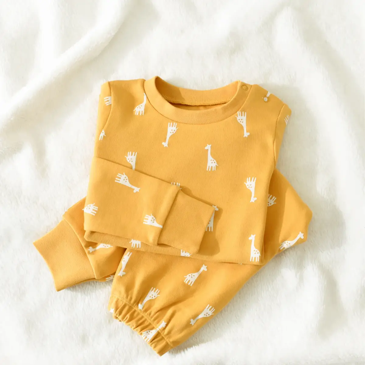 Bibaby Pijama Takımı Happy Graffe Hardal