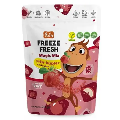 Pol's Freeze Fresh Magic Mix Kukuli Çıtır Küpler Çilekli Elma 20 gr