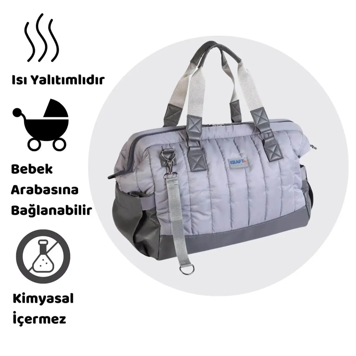 Kraft Lava Bebek Bakım Sırt Çantası Gri