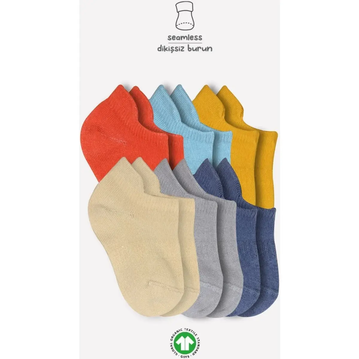 Bibaby Çorap Sneakers Bistyle 6lı Colors Kiremit