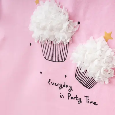 Winimo T-Shirt Cupcake Baskılı Pembe