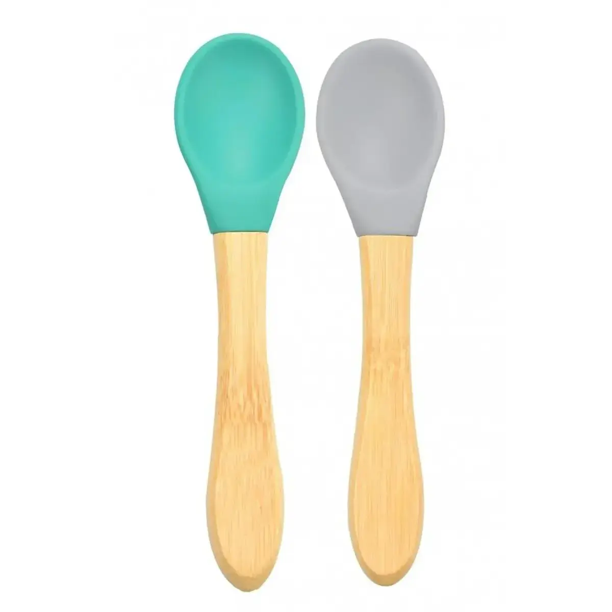 OiOi Mama Kaşığı 2li Aqua Green - Powder Grey