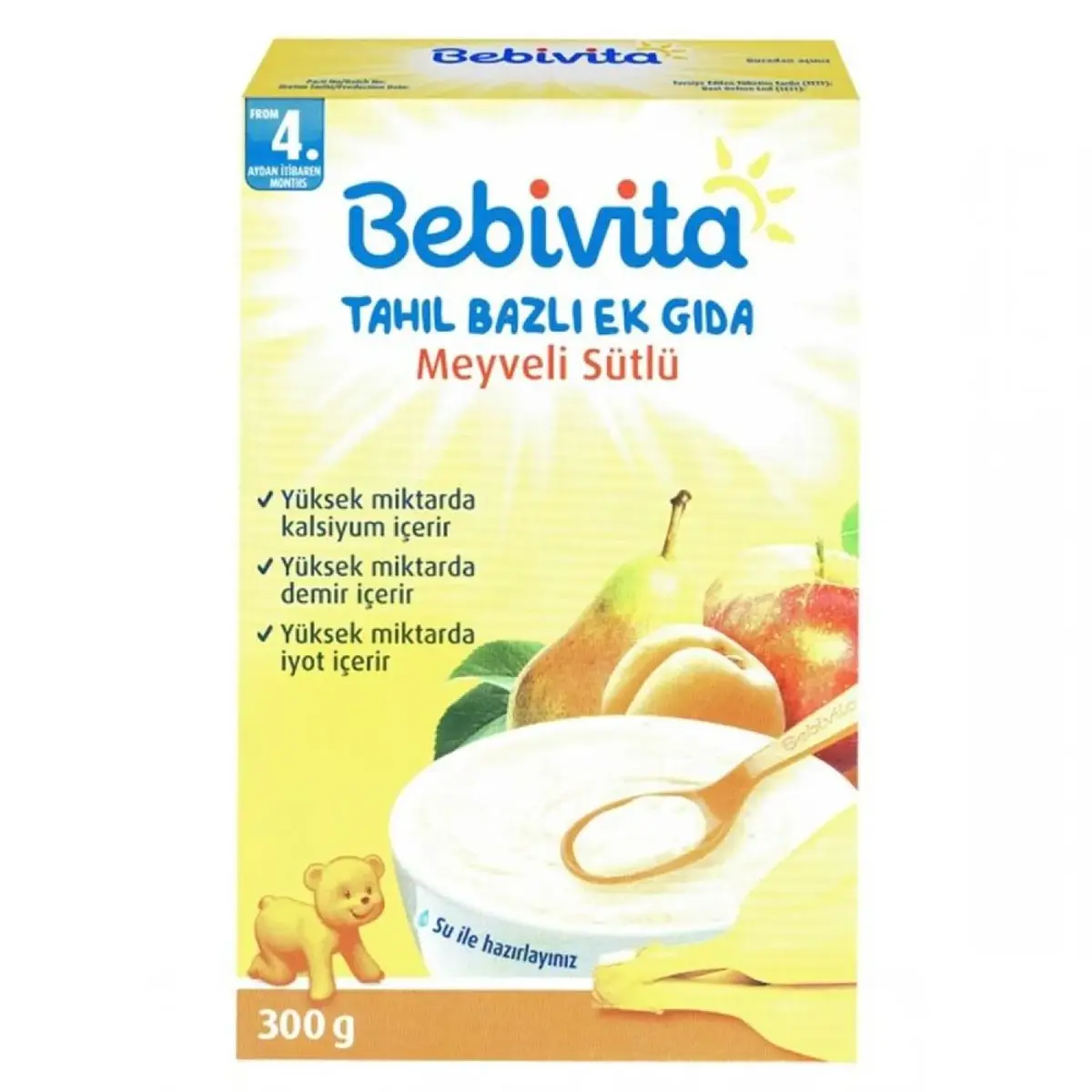 Bebivita Tahıl Bazlı Meyveli Sütlü Kaşık Maması 300 gr