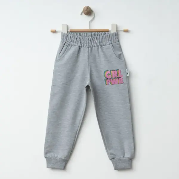 Winimo Eşofman Altı Pwr Girl Baskılı Gri