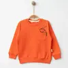 Hira Sweatshirt Uykucu Kedi Baskılı Mercan