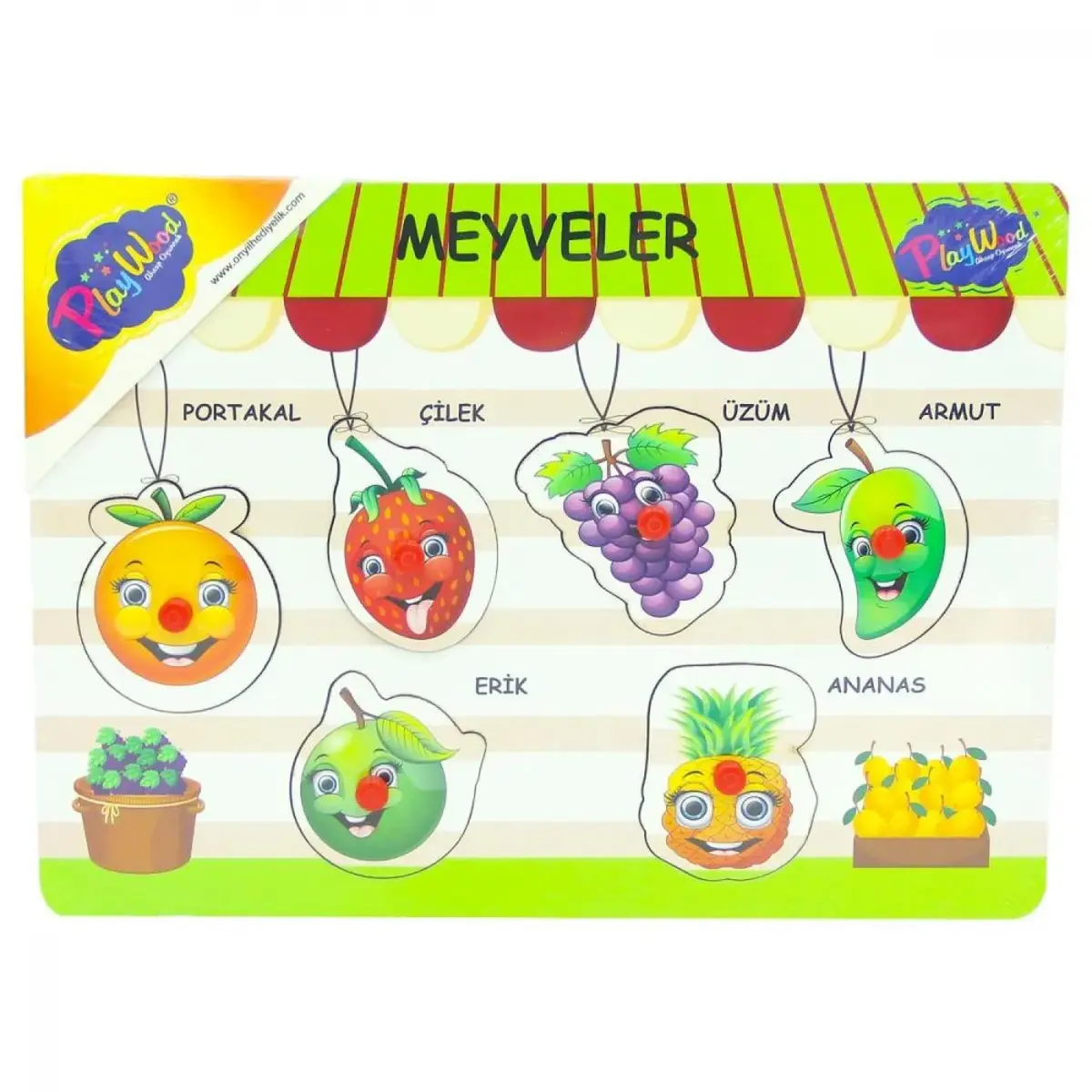 Playwood Ahşap Tutmalı Sebzeler Meyveler