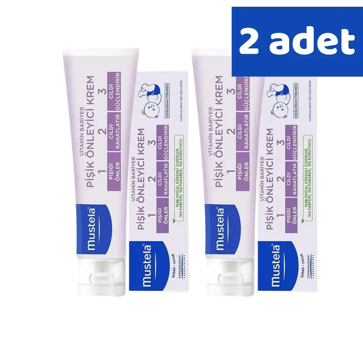 Mustela Vitamin Bariyer 1-2-3 Bebek Pişik Kremi 100 ml x 2 Adet