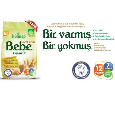 Hünnap Keçi Sütlü Bebek Bisküvisi 200 gr