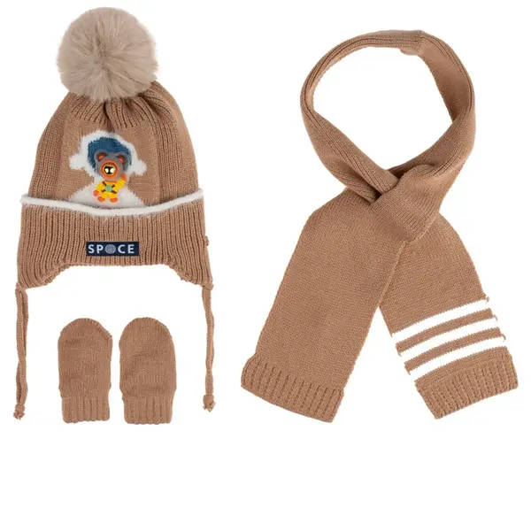 Kitti Eldiven Atkı Bere Takım 0-18 Ay Açık Kahve Asortili