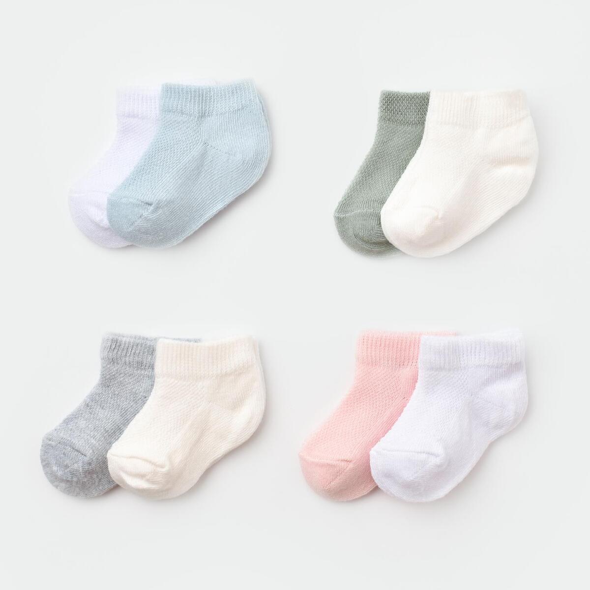 Bibaby Organik Çorap Soket 2li Summer Gri -Ekru