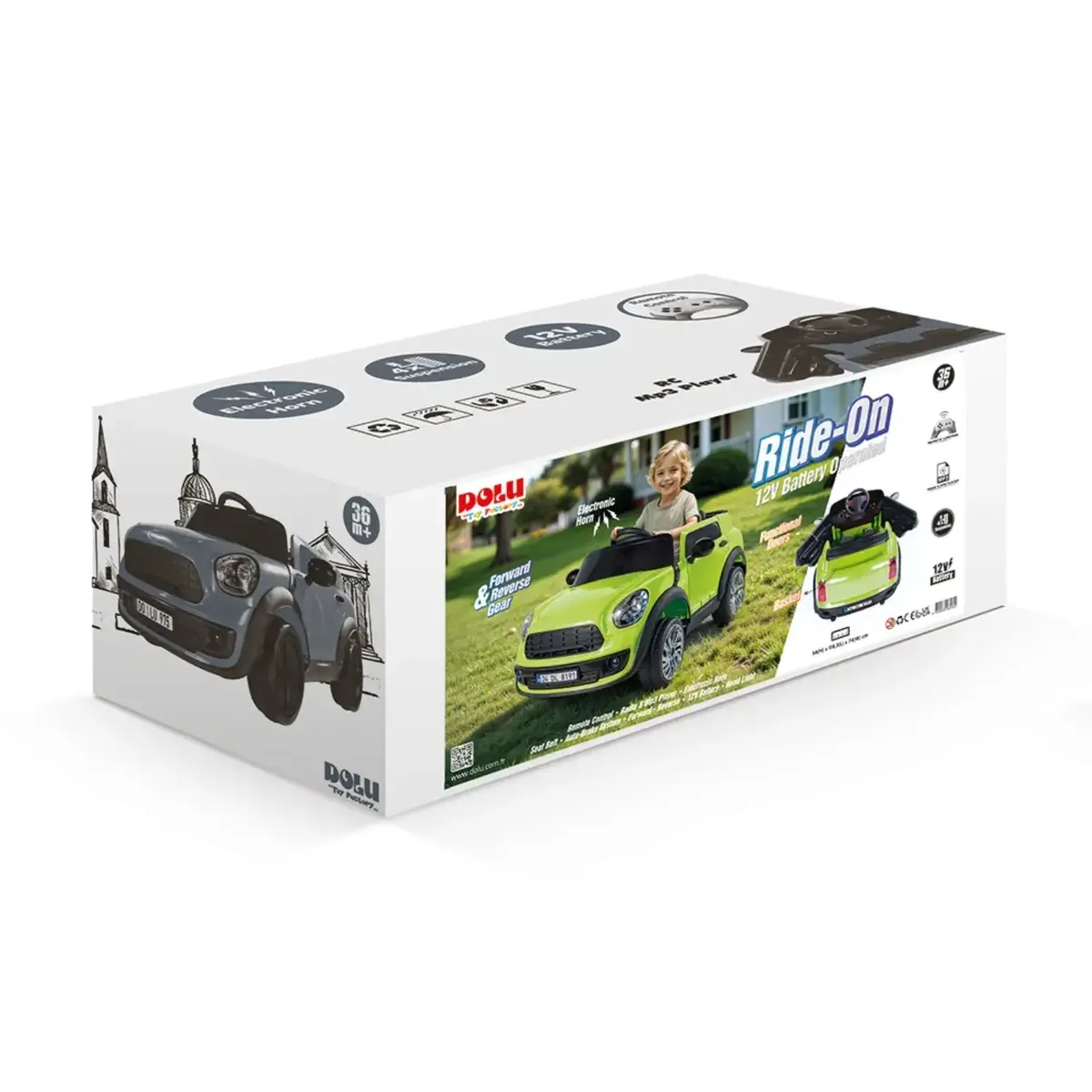 Dolu Ride on Akülü Araba 12 Volt Yeşil