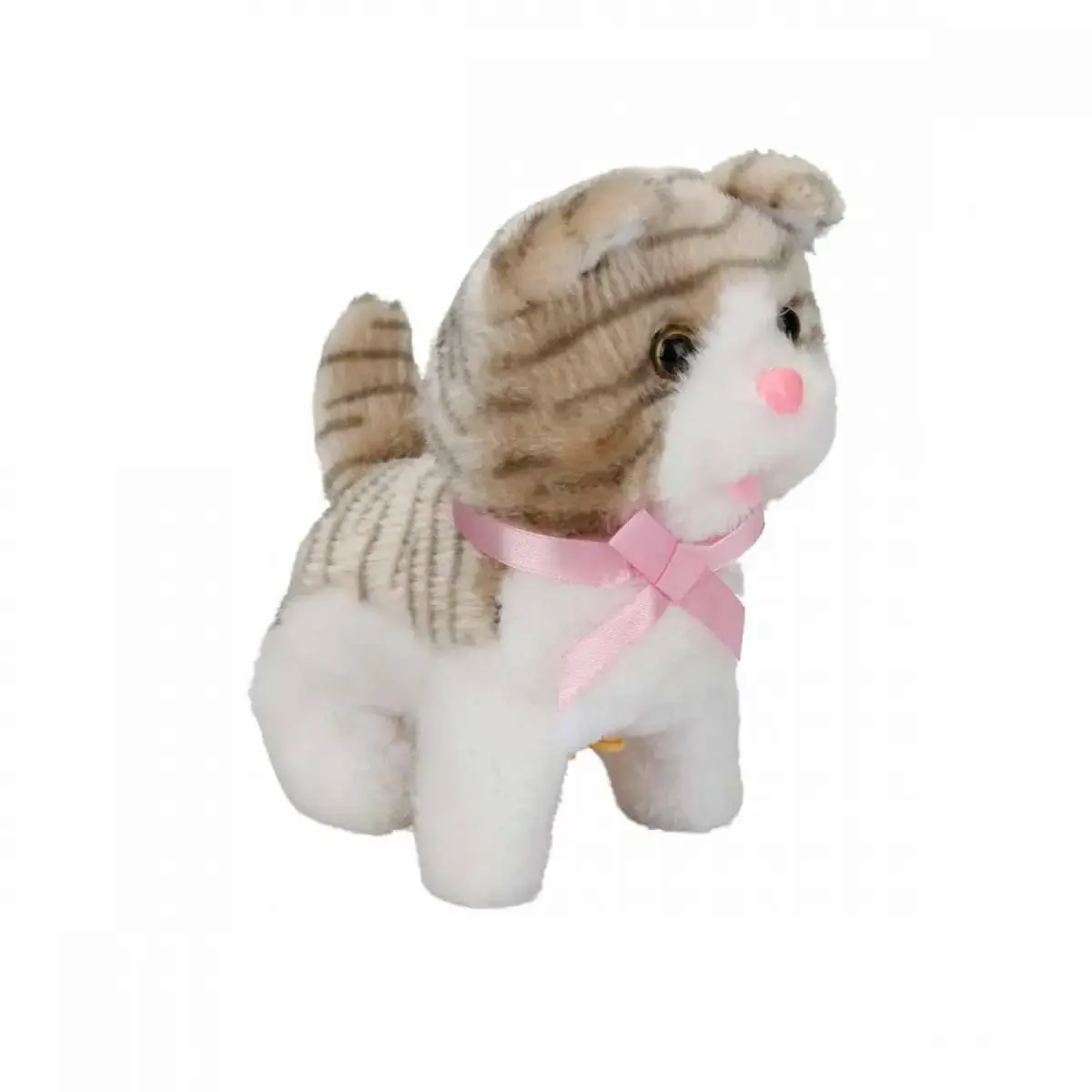 Peluş Sevimli Kedicik Hareketli Sesli Gri