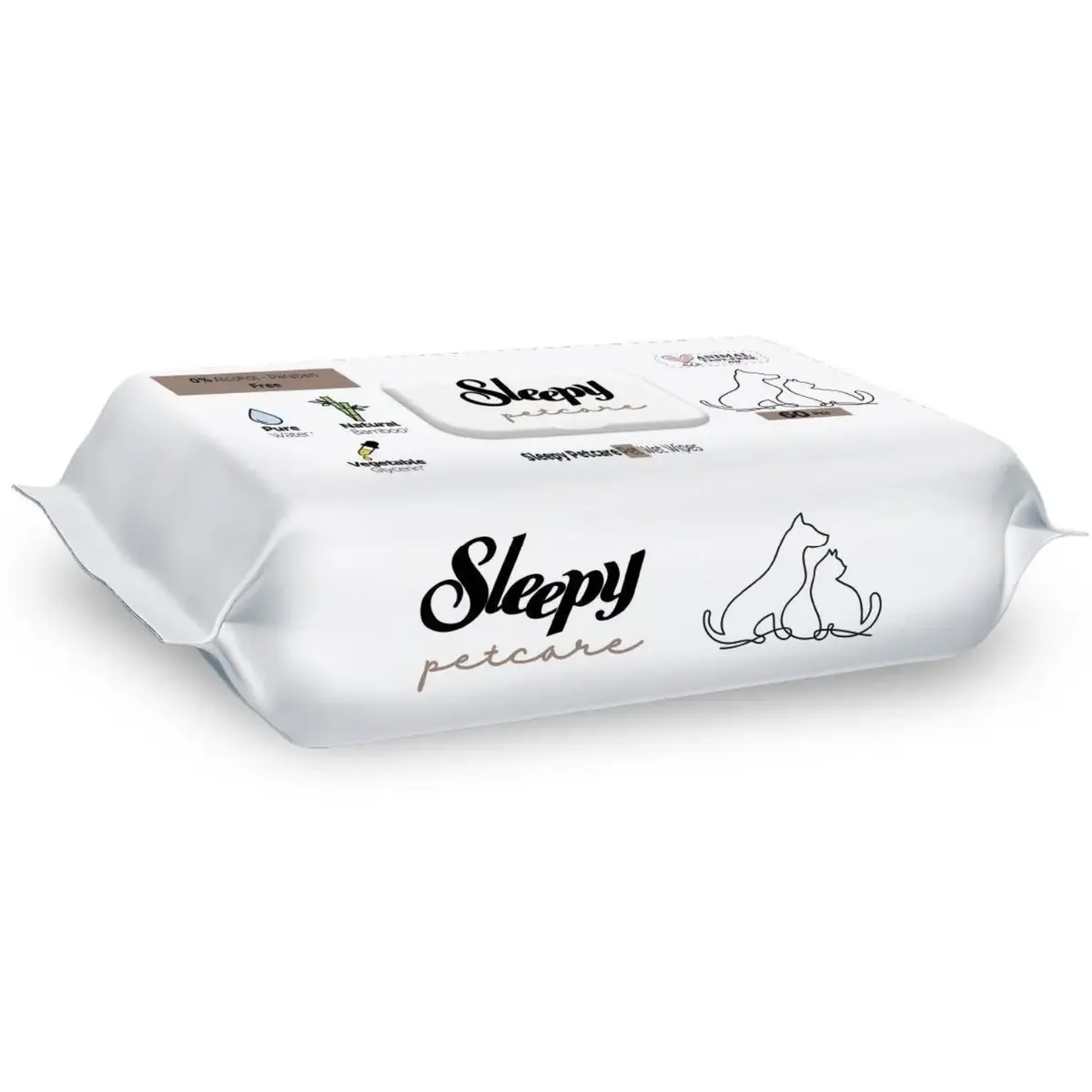 Sleepy Petcare Islak Bakım Havlusu 60lı
