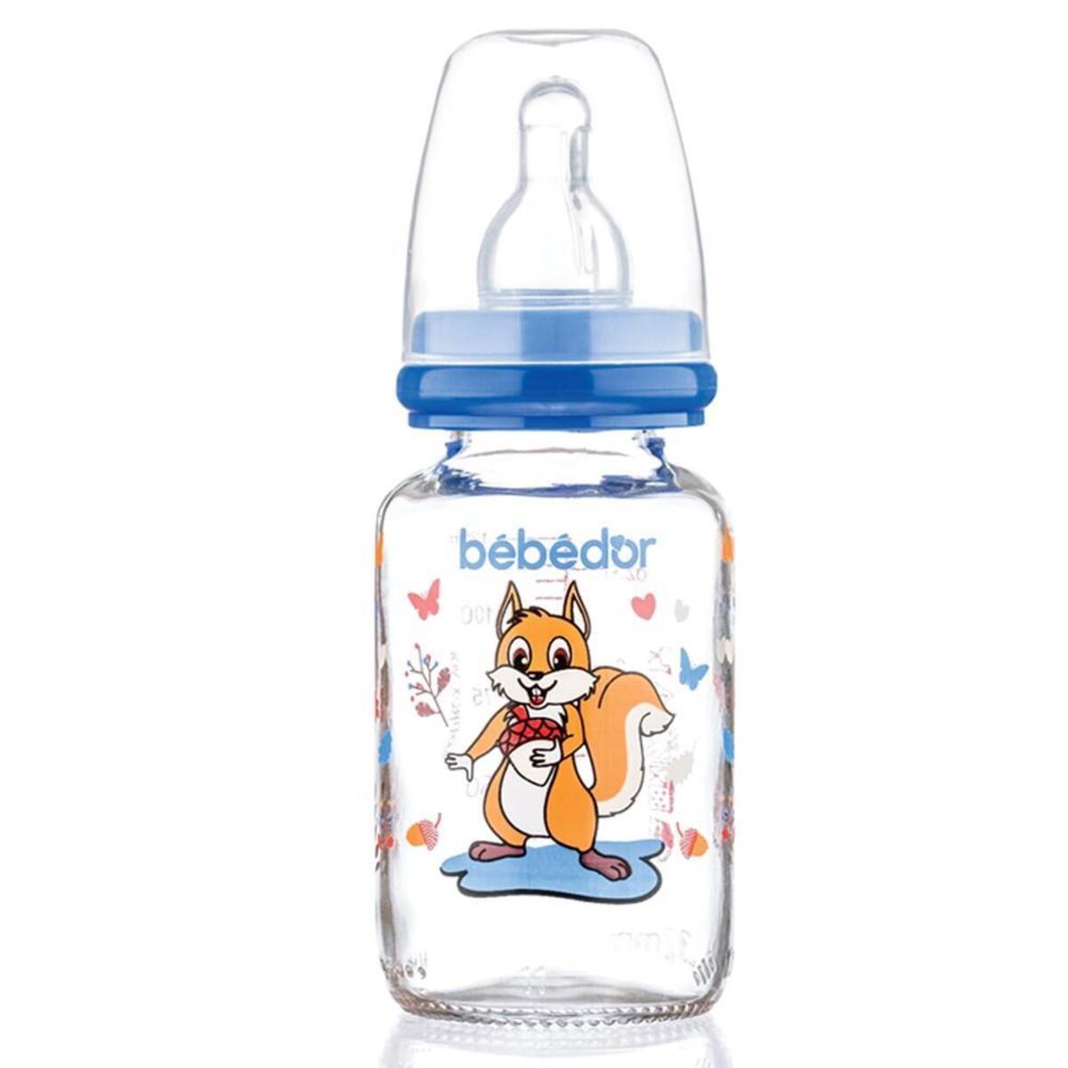 Bebedor Silikon Emzikli Desenli Cam Biberon 125 ml 0+ Ay