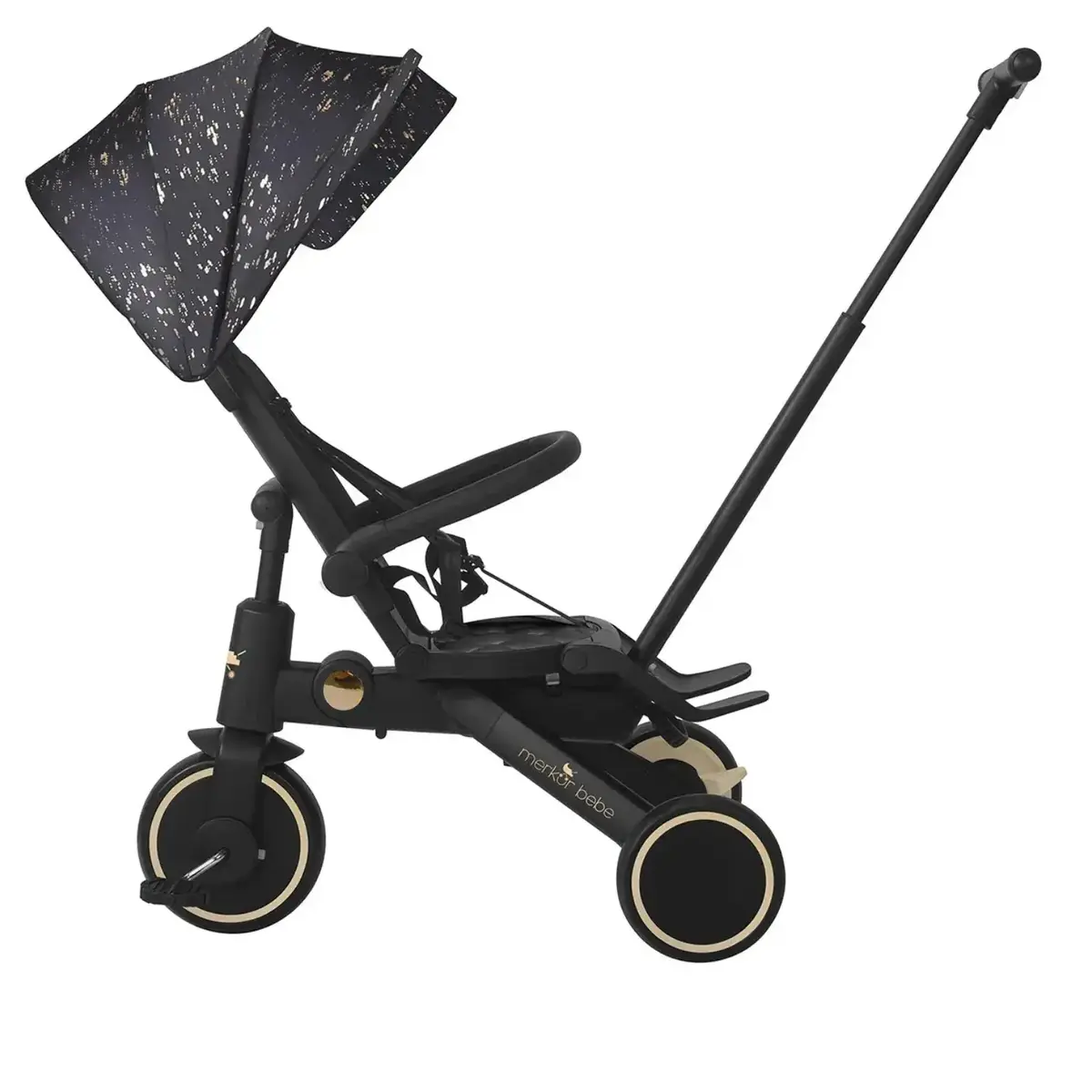 Merkür Bebe 9in1 Hawk Üç Tekerlekli Bebek ve Çocuk Bisikleti Premium Gold