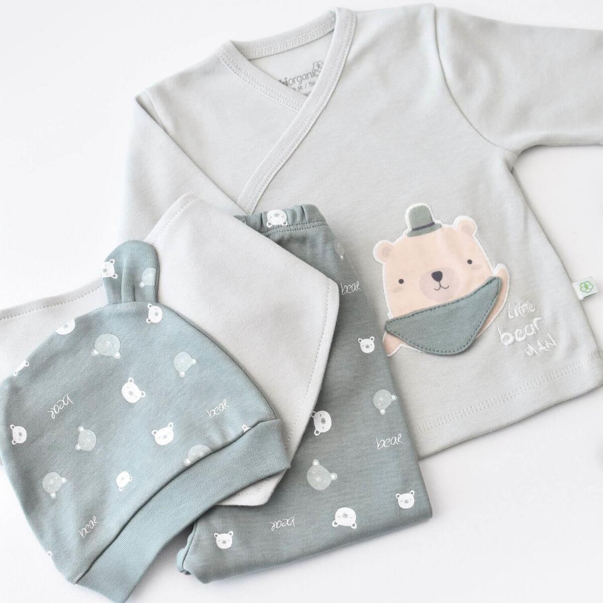 Bibaby Organik Hastane Çıkışı 5li Hug Me Bear Yeşil