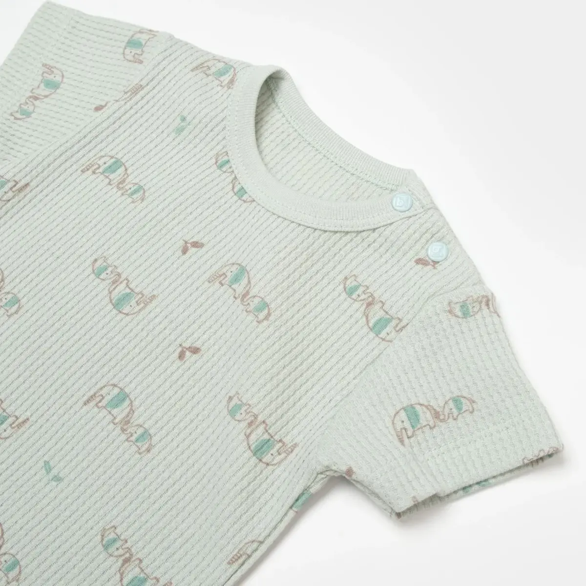 Bibaby Organik Body Kısa Kol I Love To My Mama Bej - Mint