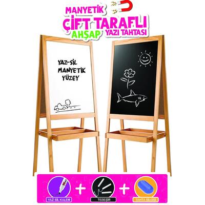 Manyetik Çift Taraflı Ahşap Yazı Tahtası