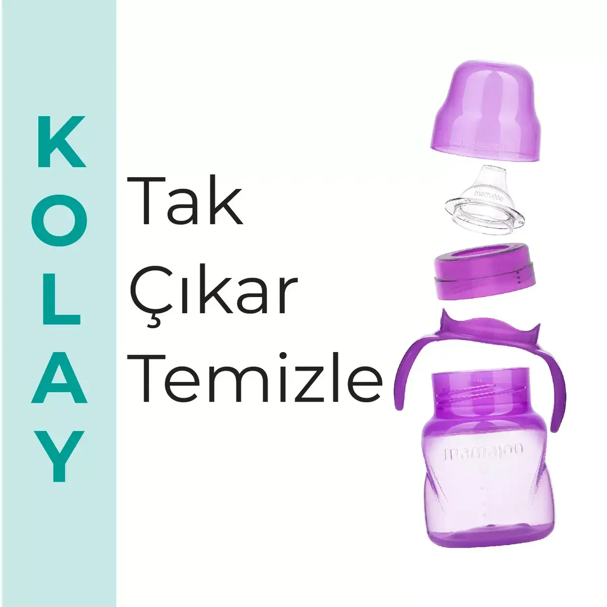 Mamajoo Kulplu Eğitici Bardak 160 ml Mor
