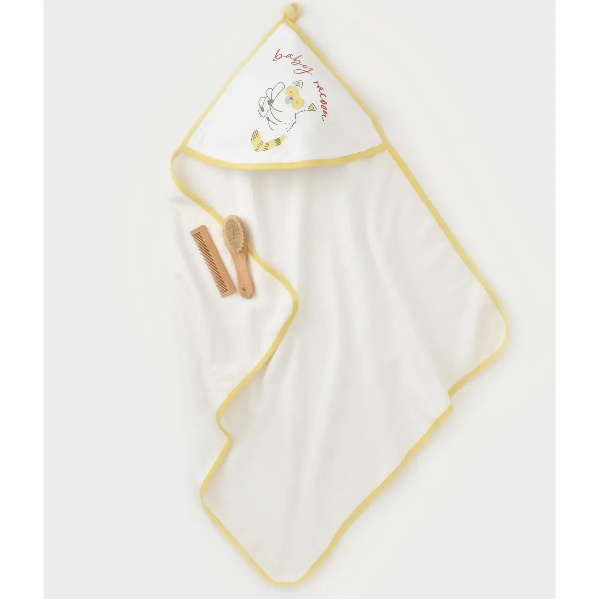 Bibaby Organik Bornoz Takımı Baby Racoon Vanilla Ice